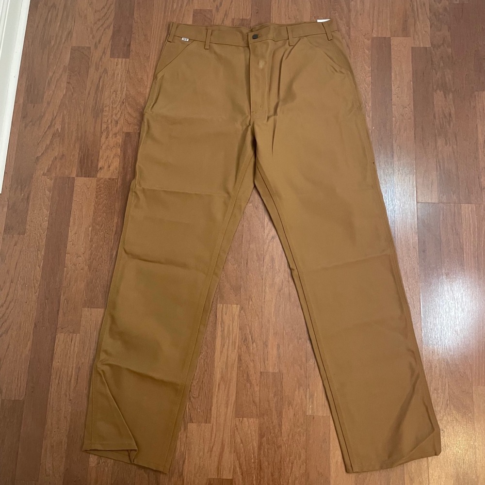 Carhartt FR Flame Resistant Duck Work Dungaree Pants Brown FRB229 BRN 42x36 NEW